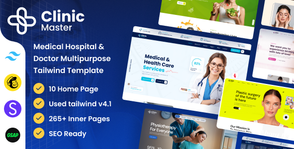 ClinicMaster - Health & Medical Tailwind CSS Template