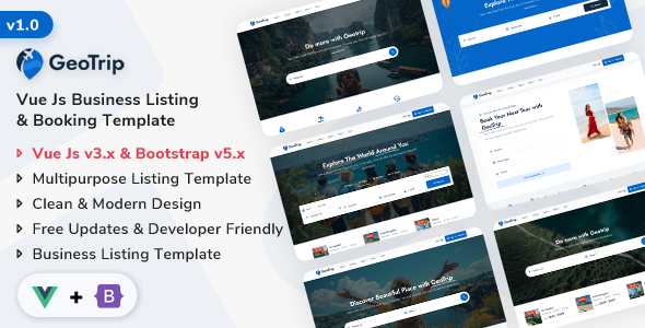 GeoTrip - Vue Js Multipurpose Business Listing & Booking Template