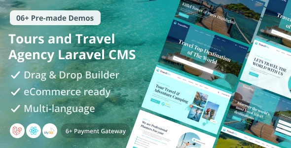 TravelPro - Adventure Tours and Travel Agency Laravel CMS With Live Page Builder
