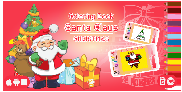 Coloring Book: Santa Claus - HTML5 Game Template