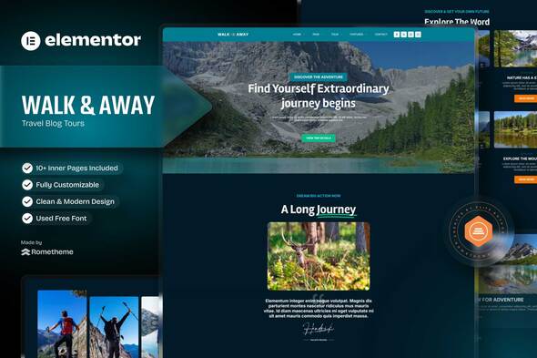 Walk&Away - Travel Blog & Tours Elementor Template Kit