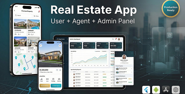 Real Estate & Property Booking App – User, Agent & Admin Panel