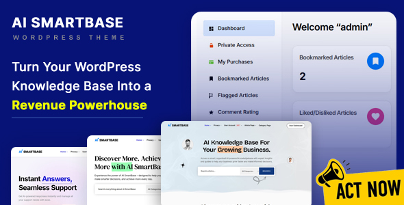 AI SmartBase – Build & Monetize Your WordPress Knowledge Base