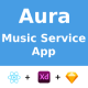 Music Service App | UI Kit | ReactNative CLI | XD, Sketch FREE | Life Time Update | Aura - CodeCanyon Item for Sale