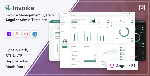 Invoika - Angular 21 Invoice Management Admin Template