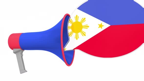 Megaphone and Flag of Philippines on the Speech Bubble