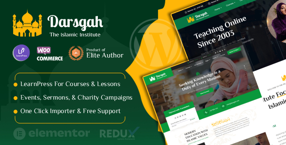 Darsgah - Islamic Institute & Education WordPress Theme + RTL