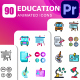 90 Education Icons | Premiere Pro & Lottie Animation - VideoHive Item for Sale