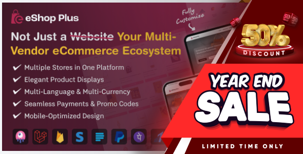 eShop Plus - Multi Vendor eCommerce, Multi Module Website in Laravel
