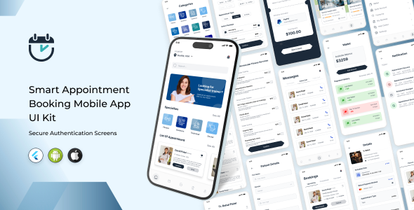 Flutter Appointment Booking User and Seller App UI Kit | Healthcare, Salon, Fitness | 80+ Screens