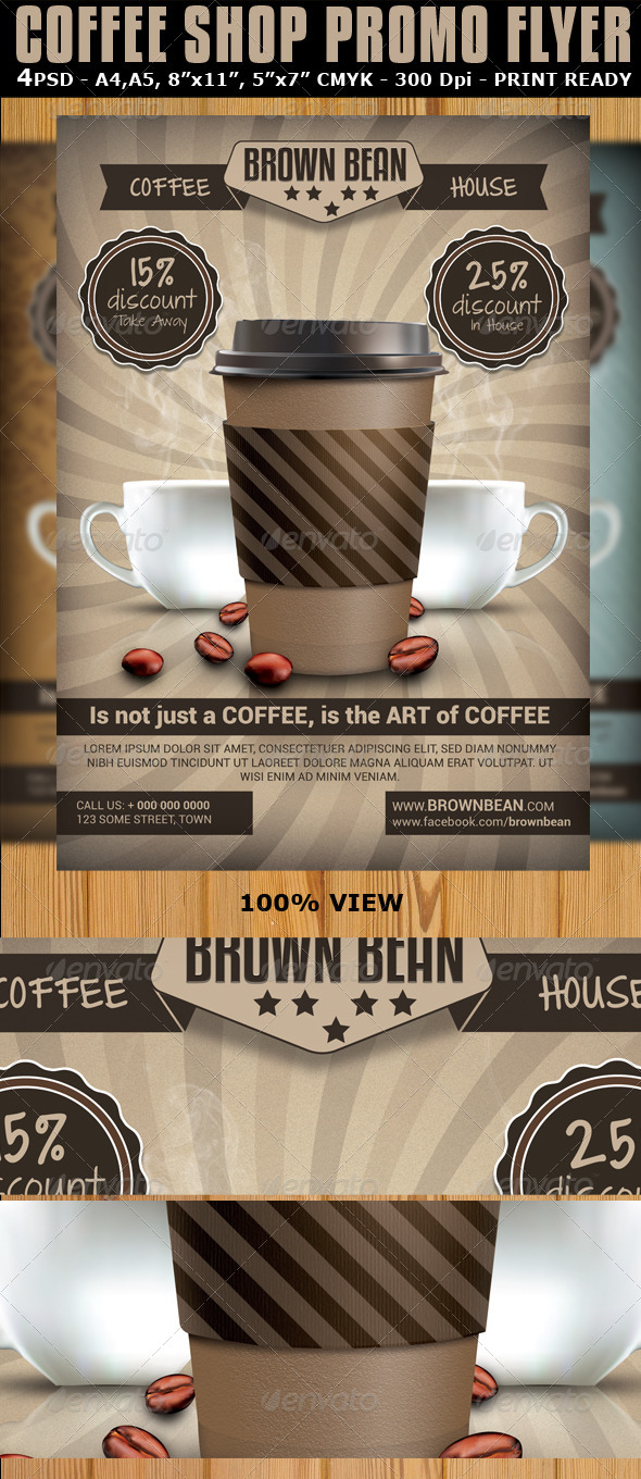 Coffee Shop Magazine Ad or Flyer Template V2