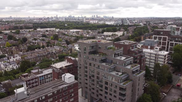 Drone View of Modern Houses Near Railway Tracks