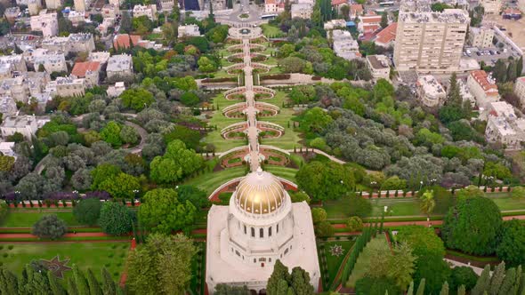 Bahai temple and gardens in Haifa, Israel