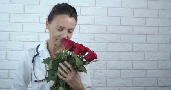Person in Medicine and Flowers