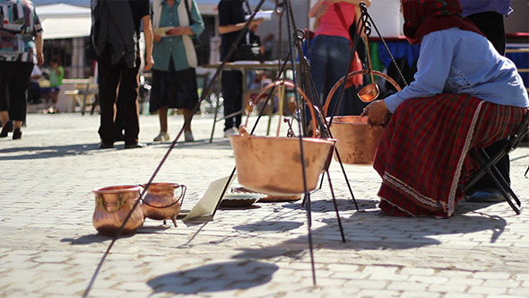 Gipsy Woman Selling Pots