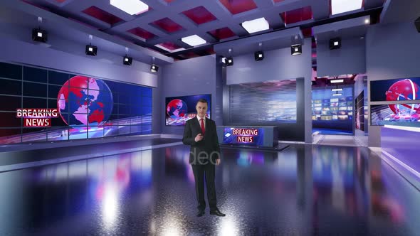 3D Virtual Tv Studio News B9028