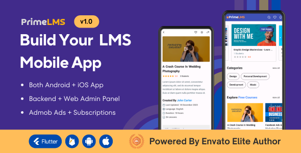 Prime LMS - Online Course Learning Flutter Mobile App
