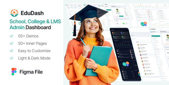 Edudash - School College & LMS Admin Dashboard Figma UI Template