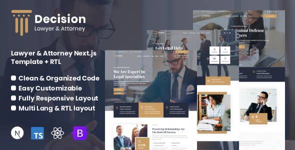 Decision - Lawyer & Attorney Next.js Template + RTL