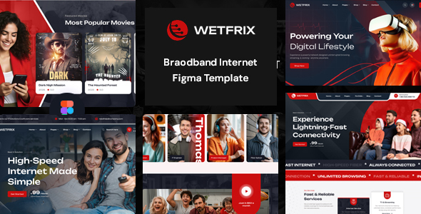 WetFrix - Braodband Internet Figma Template
