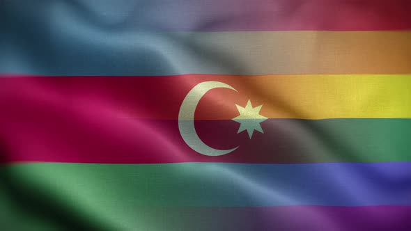 LGBT Azerbaijan Flag Loop Background 4K