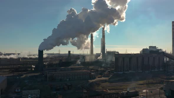 Aerial View. Coke Plant. Coke Batteries. Old Factory. Industrial View