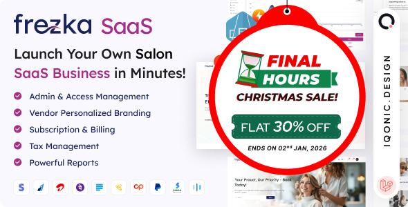 Frezka SaaS – Spa & Salon Management Software | Launch Your Own White Label Platform (Laravel)