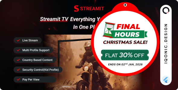 Streamit - OTT Streaming Flutter TV App (Add-on)