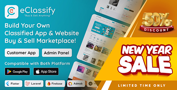 eClassify - Classified ads Buy and Sell Marketplace Flutter App with Laravel Admin Panel