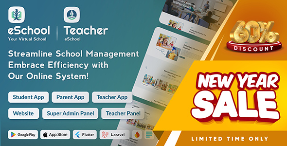 eSchool - School Management System with Student | Parents | Teacher Flutter App | Laravel Admin