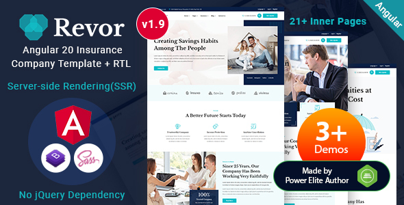 Revor - Angular 20 Insurance Services Agency & Broker Template