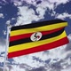 Uganda Flag With Sky 4k - VideoHive Item for Sale