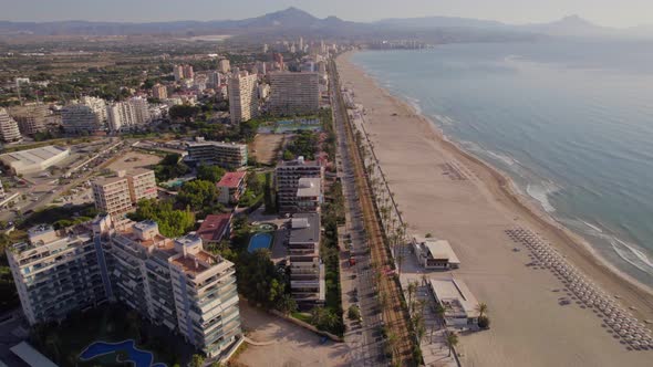 Touristic Seafront City Of San Juan By Mediterranean Sandy Beach, Spain