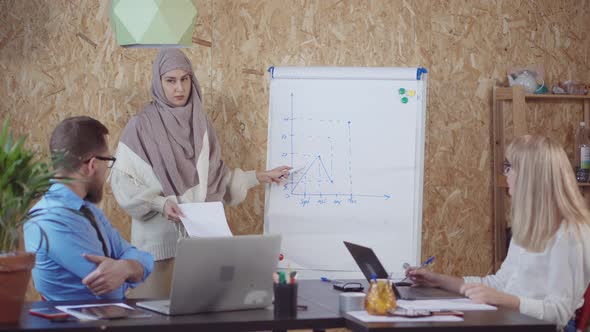 Woman Gives Presentation in Office