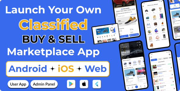 DTClassified - Classified Buy and Sell Marketplace Flutter App ( Android - ios - Web ) - Admin Panel