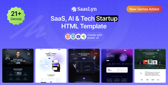 SaasLyn - SaaS, AI & Tech Startup HTML Template