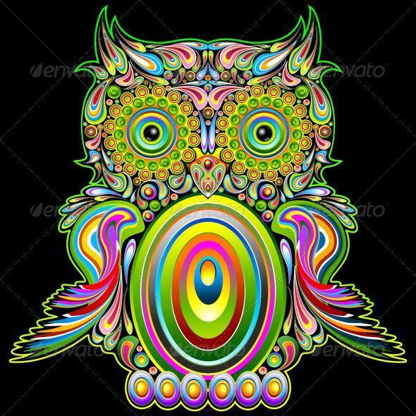 Owl Psychedelic Pop Art