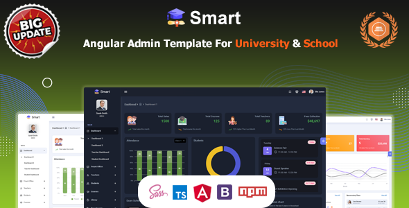 Smart - Angular 21+ Admin Dashboard Template for University, School & Colleges
