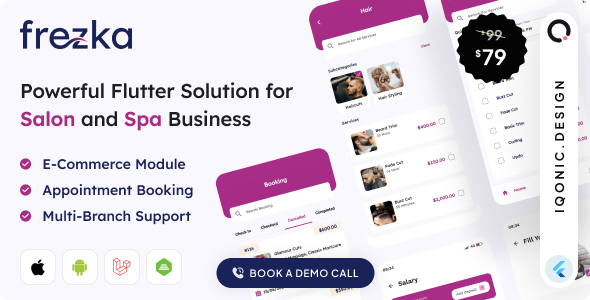 Frezka - Spa & Salon Management and Booking Flutter App