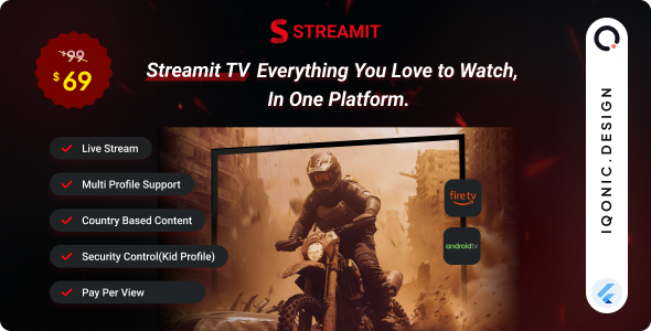 Streamit - OTT TV App for Video Streaming Built with Flutter
