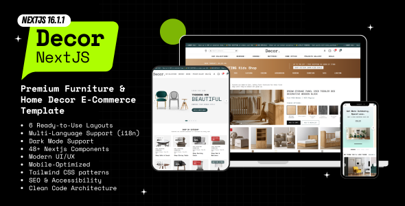 Decority - Premium Furniture & Home Decor E-Commerce Nextjs Template