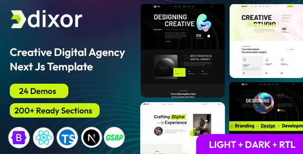 Dixor – Digital Agency & Startup Next.js Template