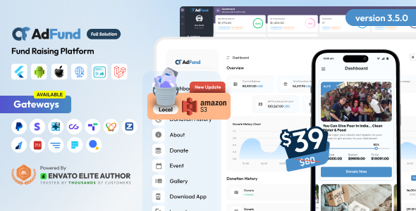 AdFund - Fund Raising Platform Website | Android-iOS App | Admin Panel