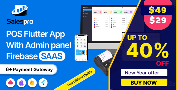 SalesPro Saas - POS Inventory Management POS Software flutter  App+Admin