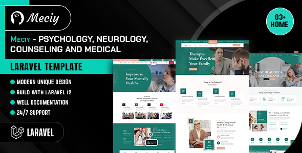 Meciy - Psychology, Neurology, Counseling and Medical Laravel Template