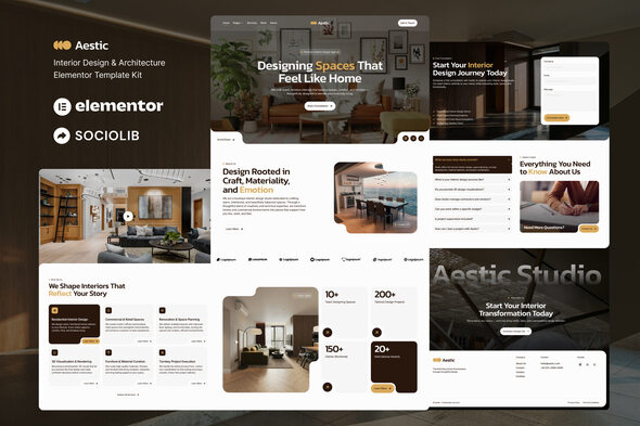 Aestic - Interior Design & Architecture Elementor Template Kit