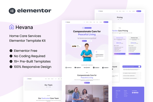 Hevana - Home Care Services Elementor Template Kit