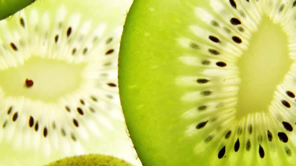 Close-up of slice kiwis