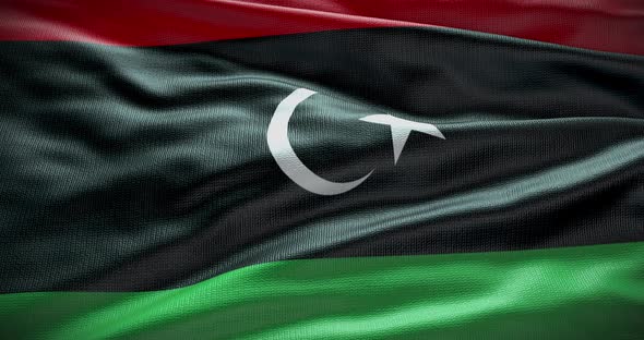 Libya waving flag loop 4K