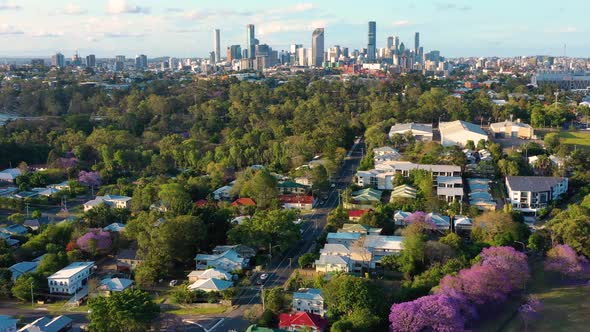 Aerial view of the Fairfield suburb in Brisbane.